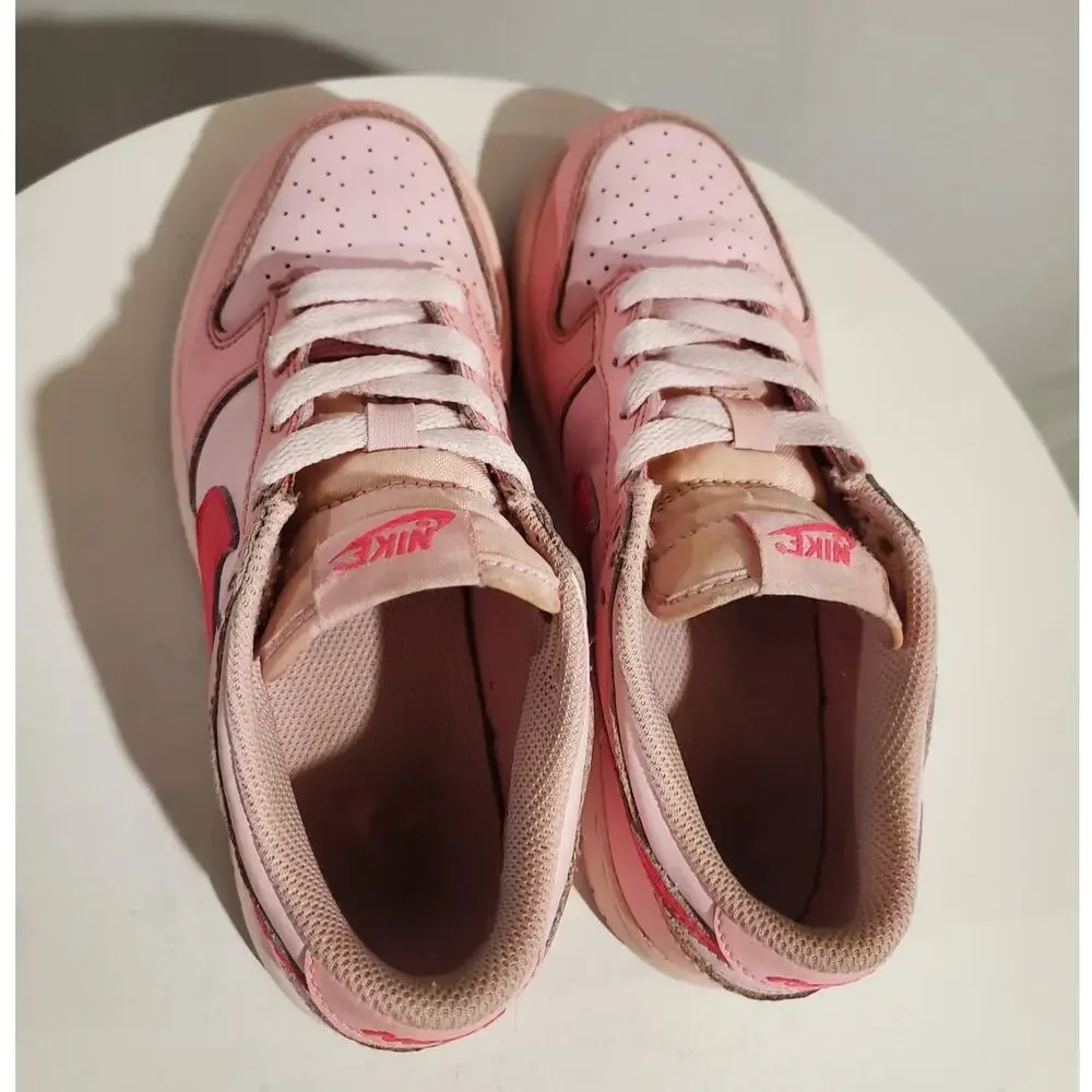 Nike Little Kid PS Nike Dunk Low Leather Triple Pink Lace Up Sneakers Size 1.5Y
